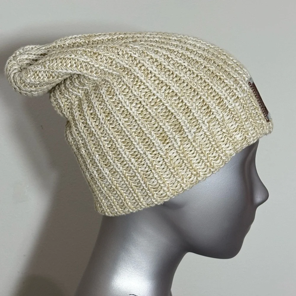 Love Your Melon Tan Knit Beanie Uncuffed Hat Slouchy Slouch MADE IN USA